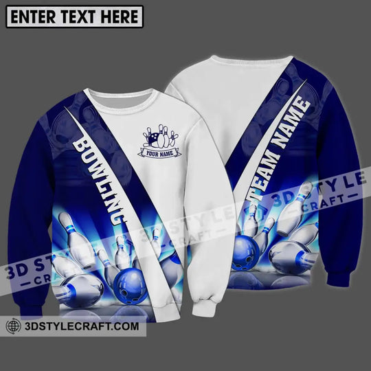Unisex Shirt - Custom Name And Team Name, Shiny Bowling Ball And Pins Shirt style option 4