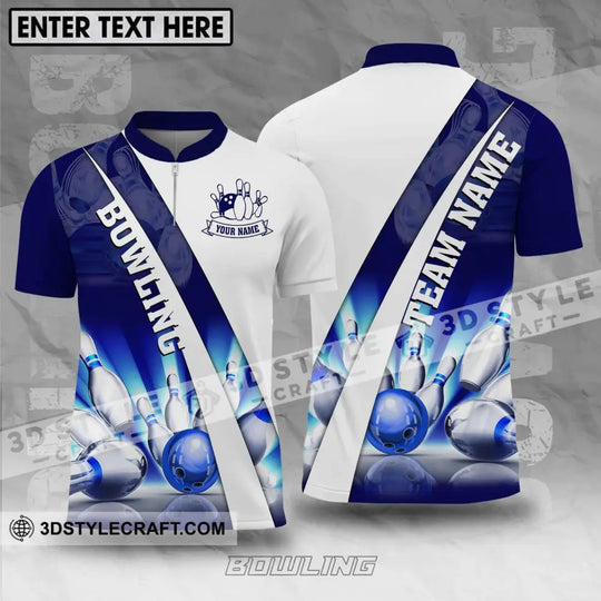 Unisex Shirt - Custom Name And Team Name, Shiny Bowling Ball And Pins Shirt style option 1