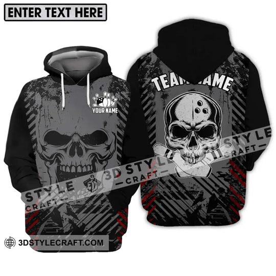 Unisex Shirt - Custom Name And Team Name Shirt, Skull Bowling Shirt style option 3