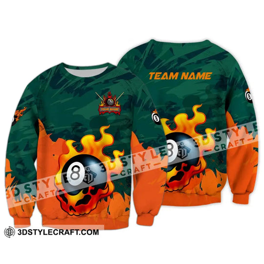 Unisex Shirt - Custom Name And Team Name Sport Shirt, Billiard Ball No 8 style option 4