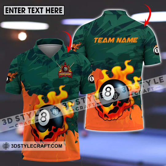 Unisex Shirt - Custom Name And Team Name Sport Shirt, Billiard Ball No 8 style option 1