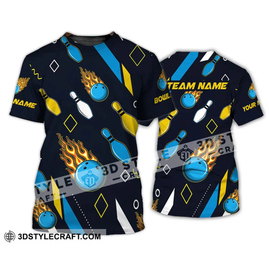 Unisex Shirt - Custom Name And Team Name Sport Shirt, Bowling Ball Three Color style option 4