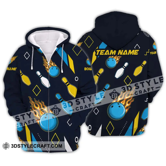 Unisex Shirt - Custom Name And Team Name Sport Shirt, Bowling Ball Three Color style option 2