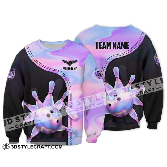 Unisex Shirt - Custom Name And Team Name Sport Shirt, Pastel Color Bowling style option 4
