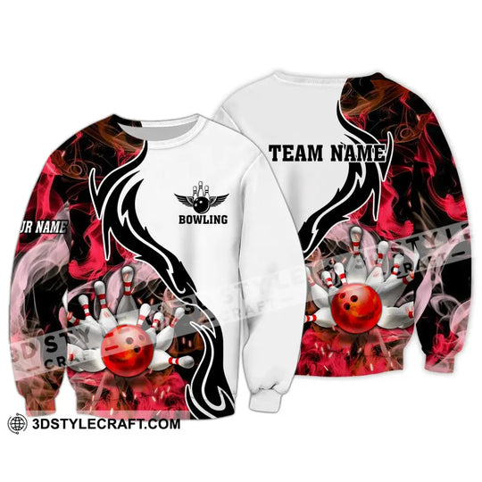 Unisex Shirt - Custom Name And Team Name Sport Shirt, Red Bowling style option 4