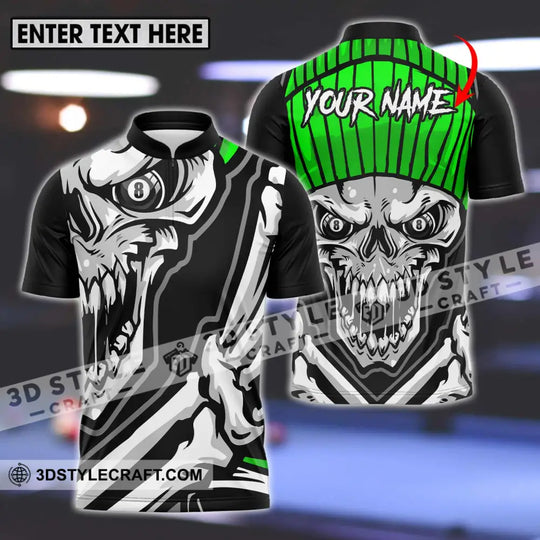 Unisex Shirt - Custom Name And Team Name Sport Shirt, Skull Billiard style option 1
