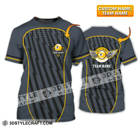 Unisex Shirt - Custom Name And Team Name Shirt - Wings Billiard Ball Number 9 style option 1