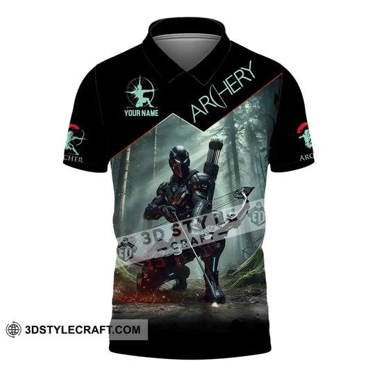 Unisex Shirt, Custom Name Archer Shirt, Archery Polo Long Sleeve, Archer Gift style option 4