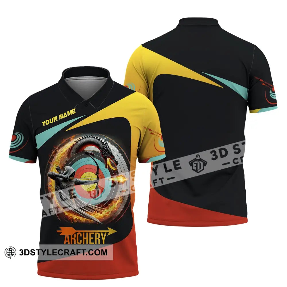 Unisex Shirt Custom Name Archery Polo Long Sleeve Love T-Shirt / S T-Shirt