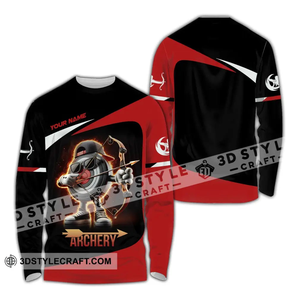 Unisex Shirt Custom Name Archery Polo Long Sleeve Love T-Shirt / S T-Shirt
