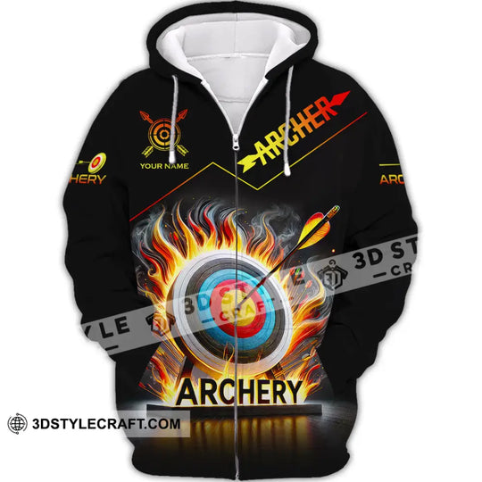 Unisex Shirt, Custom Name Archery T-Shirt, Archer Hoodie Long Sleeve Shirt, Gift for Archery Lovers style option 3