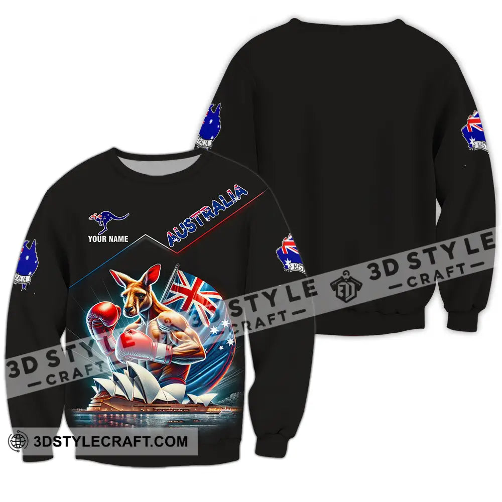 Unisex Shirt - Custom Name Australia Long Sleeve / S T-Shirt