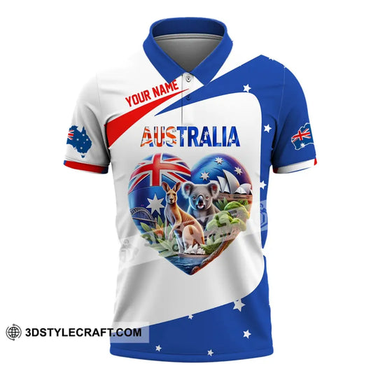 Unisex Shirt, Custom Name Australia Shirt, Australia Polo Long Sleeve Shirt, Australian Gift style option 4