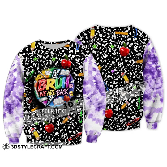 Unisex Shirt - Custom Name Back To School Shirt, Bruh We Are Back style option 4