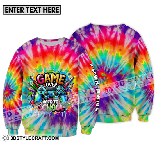 Unisex Shirt - Custom Name Back To School Shirt, Game Over style option 4