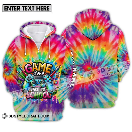 Unisex Shirt - Custom Name Back To School Shirt, Game Over style option 2