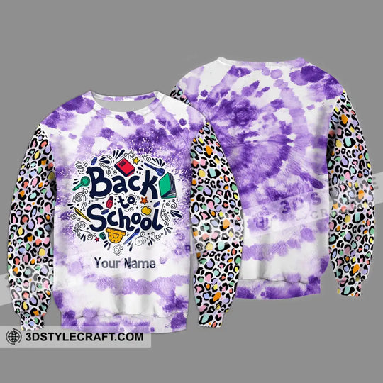 Unisex Shirt - Custom Name Shirt, Back To School Purple style option 4
