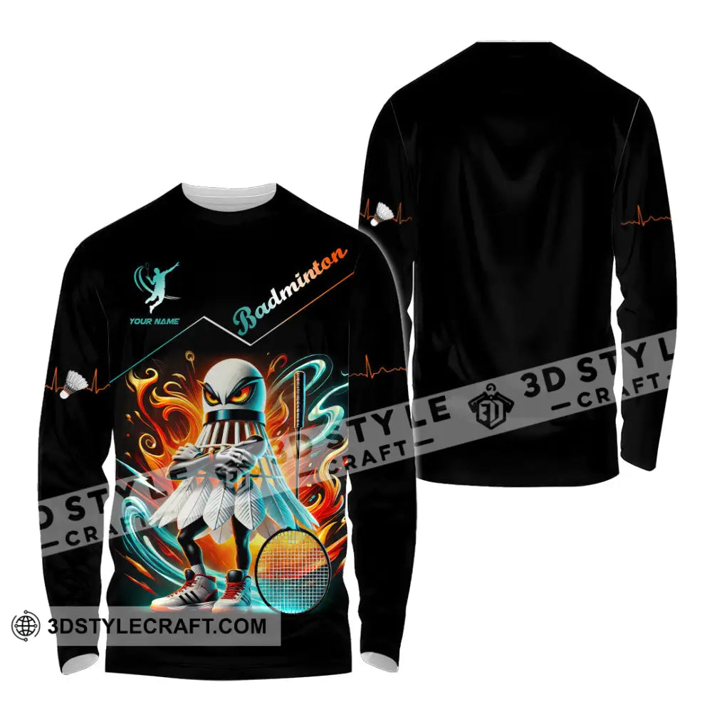 Unisex Shirt Custom Name Badminton Lover Gift Long Sleeve / S T-Shirt