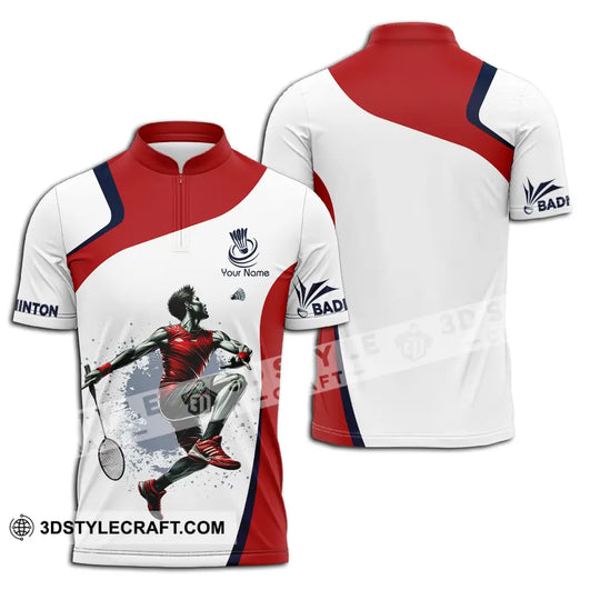 Unisex Shirt - Custom Name Badminton Player Shirt Playing style option 2