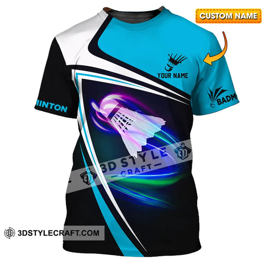 Unisex Shirt - Custom Name Badminton Player Shirt Shuttlecock style option 1