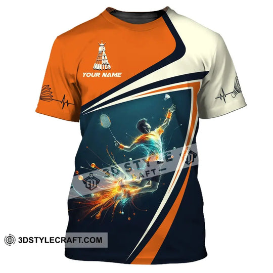 Unisex Shirt, Custom Name Badminton Player Shirt, T-Shirt for Badminton Lover, Badminton Team Uniform style option 2