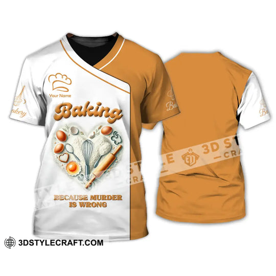 Unisex Shirt, Custom Name Baker Shirt, Bakery Shop T-Shirt, Bakery Chef Polo Long Sleeve style option 2