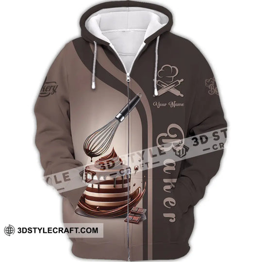 Unisex Shirt, Custom Name Baker Shirt, Bakery Shop T-Shirt, Bakery Chef Polo Long Sleeve style option 2