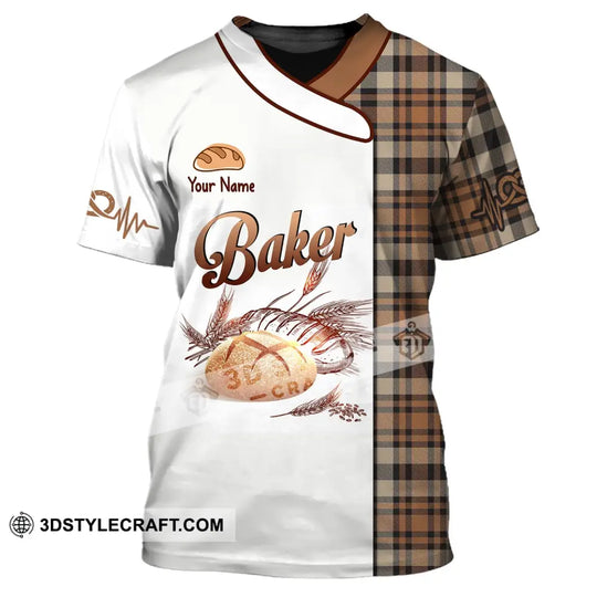 Unisex Shirt, Custom Name Baker Shirt, Baking Lovers Gift, Bakery Chef Shirt style option 2