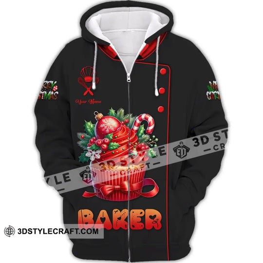 Unisex Shirt, Custom Name Baker Christmas Shirt, Bakery Shop T-Shirt, Bakery Chef Polo Long Sleeve style option 4