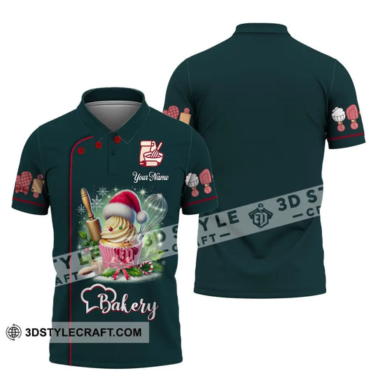 Unisex Shirt, Custom Name Baker Christmas Shirt, Christmas Polo Long Sleeve, Baker Christmas T-Shirt style option 4