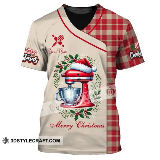 Unisex Shirt, Custom Name Baker Christmas Shirt, Christmas Polo Long Sleeve, Baker Christmas T-Shirt style option 2