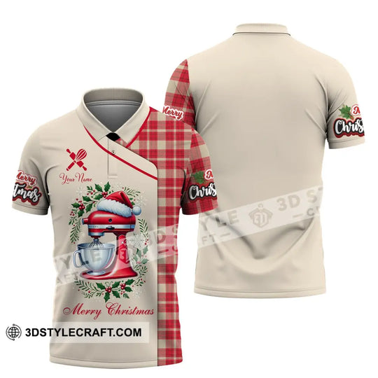 Unisex Shirt, Custom Name Baker Christmas Shirt, Christmas Polo Long Sleeve, Baker Christmas T-Shirt style option 4