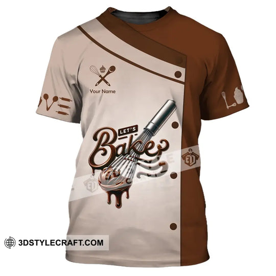 Unisex Shirt, Custom Name Baker Shirt, Let's Bake Shirt, Bakery Shop T-Shirt, Bakery Chef Polo Long Sleeve style option 2