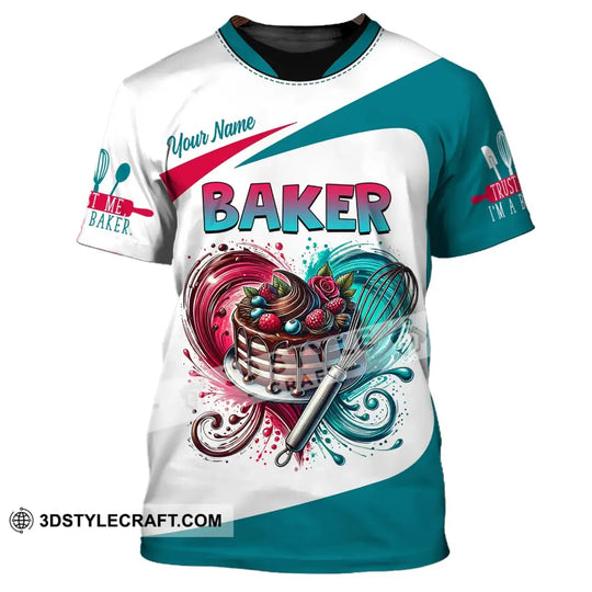 Unisex Shirt, Custom Name Baker Shirt, T-Shirt for Bakery Shop, Bakery Uniform, Gift for Baking Lover style option 3
