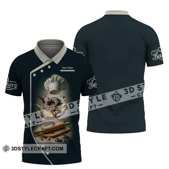 Unisex Shirt, Custom Name Bakery Shirt, Bakery Chef Polo Long Sleeve, Bakery Shop T-Shirt, Bakers Gift style option 4