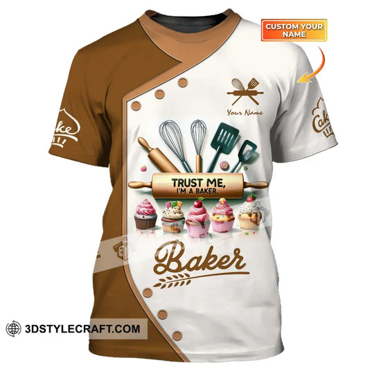 Unisex Shirt, Custom Name Bakery Shirt, Trust Me I'm A Baker, Bakery Shop T-Shirt, Bakery Chef Polo Long Sleeve style option 1