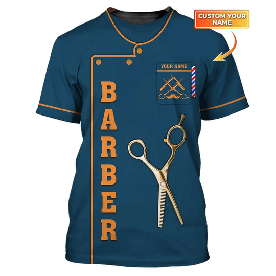 Unisex Shirt, Custom Name Barber Shirt, Shirt For Hairstylists style option 1