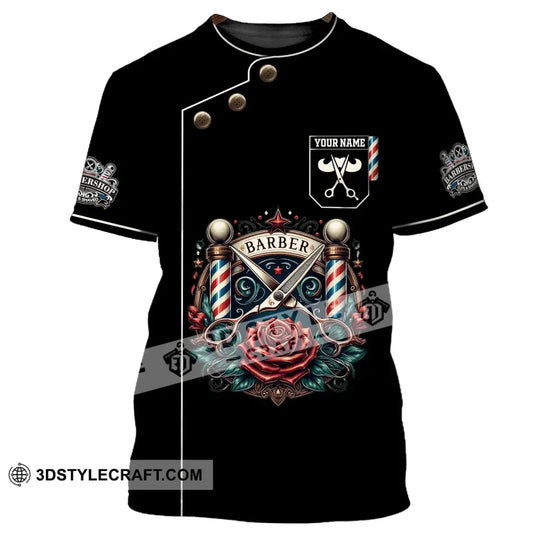 Unisex Shirt, Custom Name Barber Shirt, Gift for Hairdresser, Hairstylist Apparel style option 2