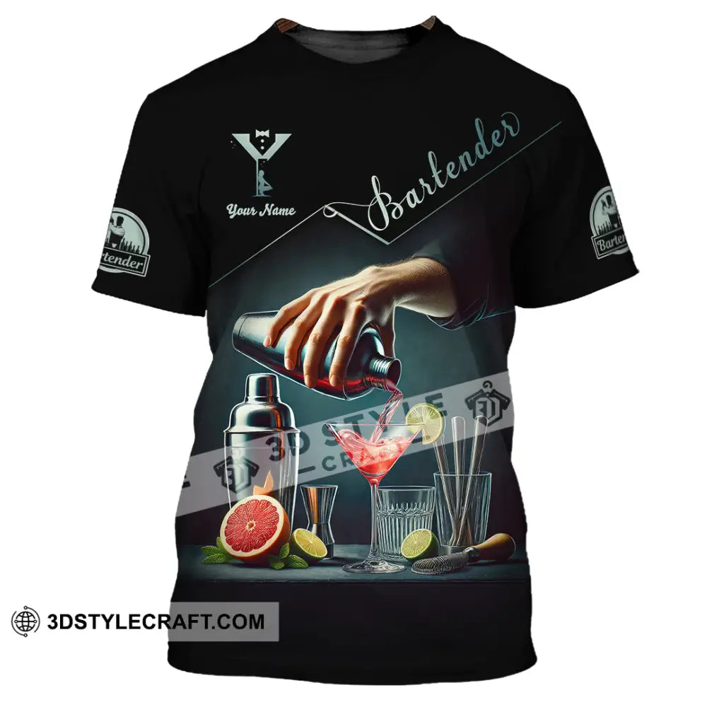 Unisex Shirt Custom Name Bartender Gift T-Shirt / S T-Shirt