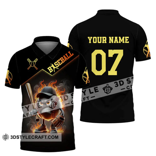 Unisex Shirt, Custom Name Baseball Shirt, Baseball Polo Long Sleeve Shirt, Baseball Gift style option 4