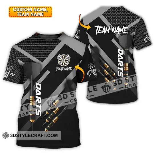 Unisex Shirt - Custom Name Basic Shirt, Black Darts Player style option 1