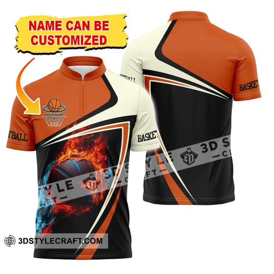 Unisex Shirt, Custom Name Basketball Polo Shirt, Basketball Club Uniform, Basketball T-Shirt style option 1