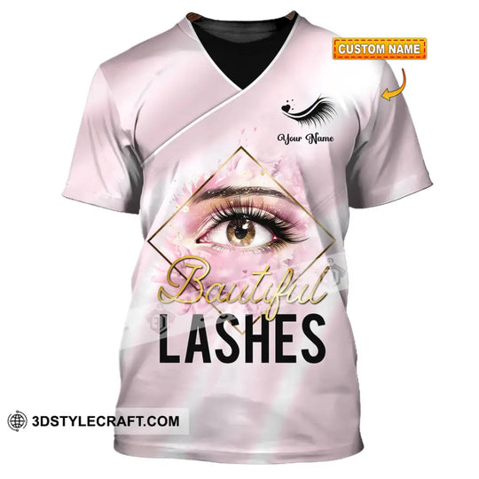 Unisex Shirt - Custom Name Beautiful Lashes Shirt style option 1