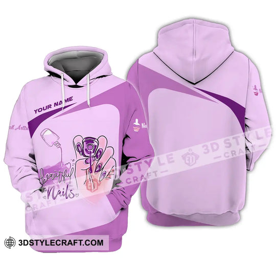 Unisex Shirt - Custom Name Shirt Beauty Nails Artist style option 3