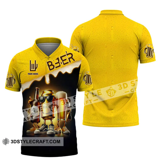 Unisex Shirt, Custom Name Beer Shirt, Beer Polo Long Sleeve Shirt style option 4