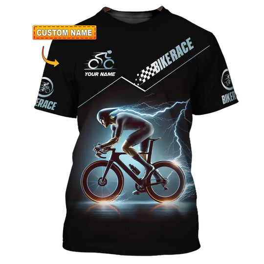 Unisex Shirt, Custom Name Bike Race Shirt  Shirt, Bike Race Polo Long Sleeve Shirt style option 1