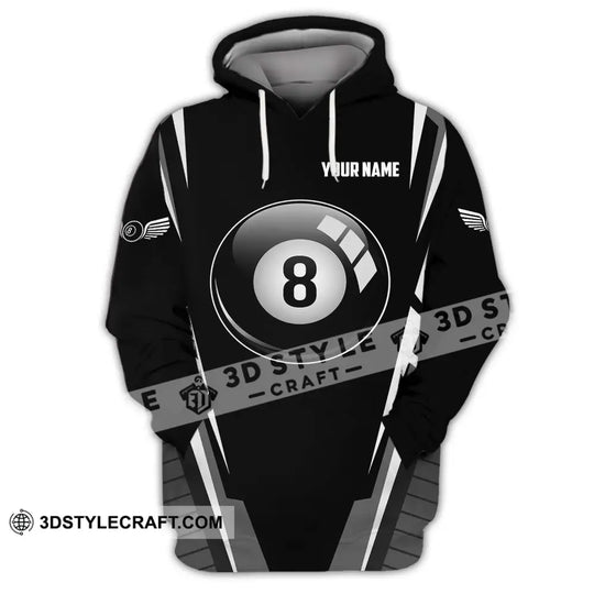 Unisex Shirt - Custom Name Shirt - Billiard Ball Black And White Shirt style option 3