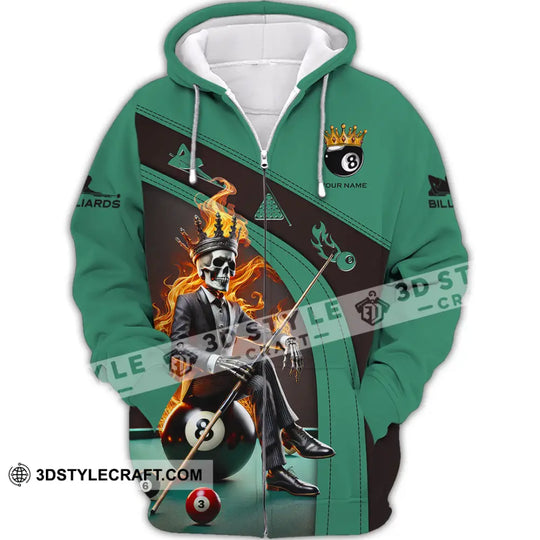Unisex Shirt, Custom Name Billiard Shirt, Billiard Lover Polo Long Sleeve Shirt, Billiard Gift style option 3