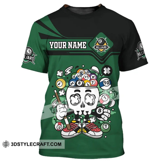 Unisex Shirt, Custom Name Billiards Shirt, Billiards Polo Long Sleeve, Billiards Lover, Billiards T-Shirt style option 2