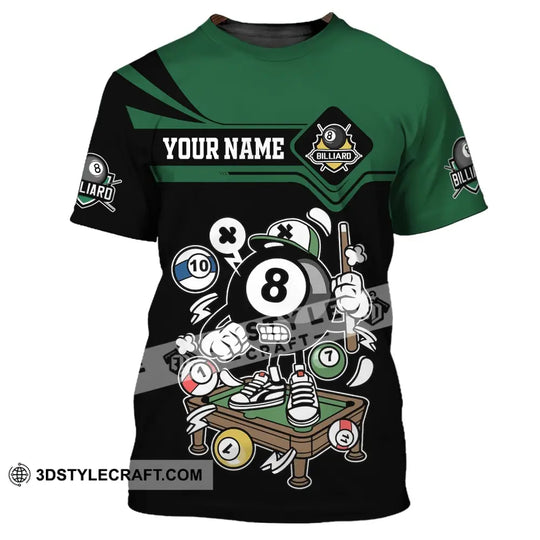 Unisex Shirt, Custom Name Billiards Shirt, Billiards Polo Long Sleeve, Billiards Lover, Billiards T-Shirt style option 2